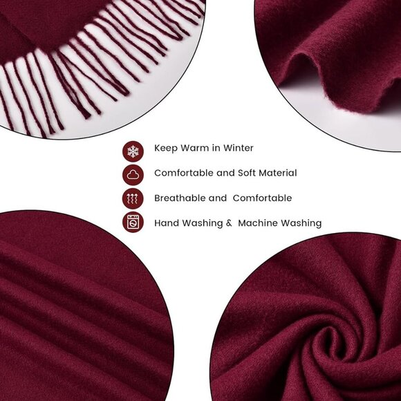 Women’s Cashmere-Like Acrylic Scarf Large Warm Wrap Shawl for Winter - Picture 3 of 7